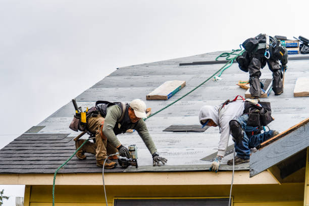 Professional Storm Damage Roof Repair technician working in Highland, CA